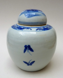 Chinese blauw wit porseleinen gemberpot 19e eeuw