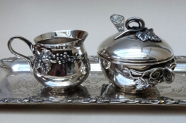Silver plated tea set with vine decoration