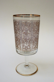 French crystal wine glasses gold encrusted engraved