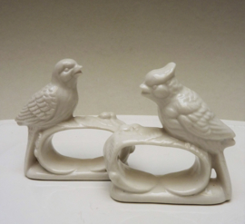 Porcelain bird napkin rings