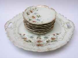 Antique porcelain petit four serving set
