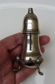 A pair of silver plated salt and pepper shakers