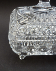 Mid Century led crystal square lidded candy box