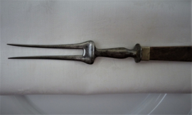 Antique meat fork with wooden handle