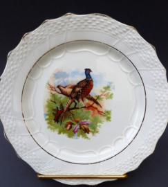 Moulin des Loups Hamage faience dessert plates decorated with bird pairs