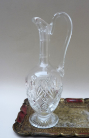 Saint Louis cut crystal footed wine decanter with handle