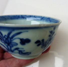 Qianlong blauw wit porseleinen kommetje