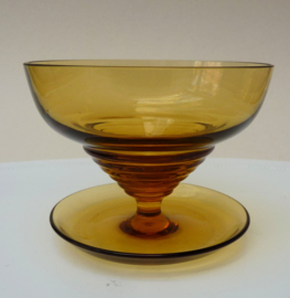 Kristalunie Art Deco amberkleurige ijscoupes Radio