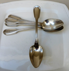 Henniger Berlin antique Augsburger Faden silver plated dessert spoons