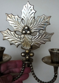 Silver plated Mid Century Holly candlestick