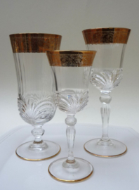 Royal Crystal Rock glass service Aurea gold band 