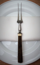 Antique meat fork with wooden handle