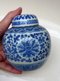 Chinese blauw wit porseleinen Bao Xiang Hua gemberpot 19e eeuw