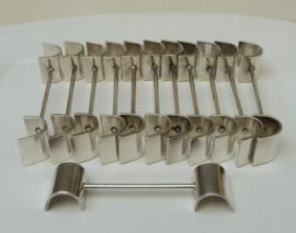 Art Deco verzilverde messenlegger set