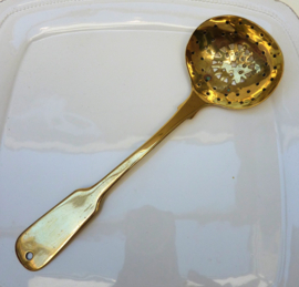 Antique English brass sugar sifter spoon