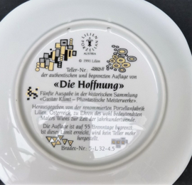 Lilien Porzellan Gustav Klimt Die Hoffnung wall plate