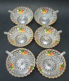 Lubiana Italy Mid Century persglazen dessert coupes