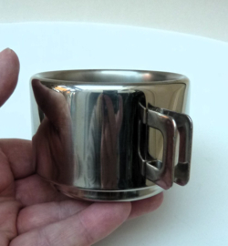 STO Casalinghi Italy stainless coffee cup with saucer