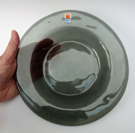 Humppila Finland deep dinner plate smoked glass - set of two