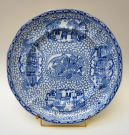 William Adams Chinese Bird blue white chinoiserie plate