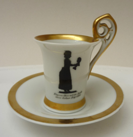 German porcelain Silhouette cabinet cup early 19th century