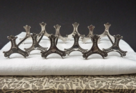 Art Nouveau silver plated knife rests