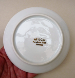 Apilco white and gold demitasse espresso cup with saucer 
