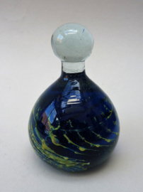 Art Glass presse papier met knop blauw met geel