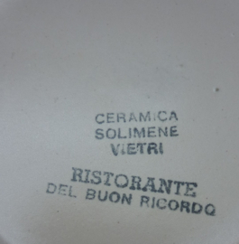 Solimene Vietri piatto Buon Ricordo Al Gambero Milazzo 1978