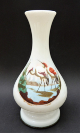 Antique opaline vase with cranes