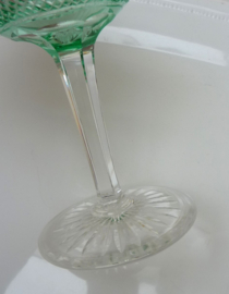 Kristalunie Graziella Annagroene rijnwijn glazen Wilhemina slijpsel