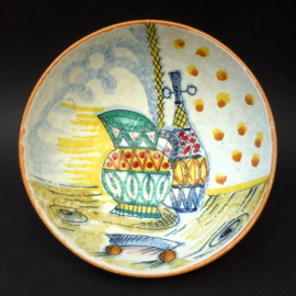 Mid Century faience salad pasta bowl