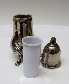 A pair of silver plated salt and pepper shakers