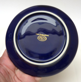 Apilco cappuccino cup with saucer cobalt blue with gold