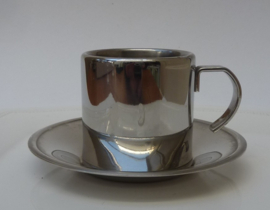 Meber Italy RVS koffiemokje met schotel