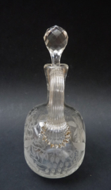 Victorian Stourbridge engraved spirit flagon decanter