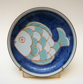Japanese Mitsumine Minoyaki porcelain fish bowl