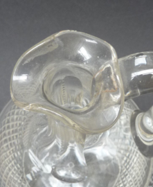 Handled diamond cut crystal decanter around 1900