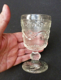 A pair of 19th century Voneche Baccarat pressed glass wine goblets