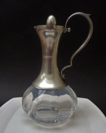 Mid Century French pewter mounted crystal claret jug