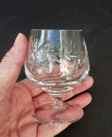 Bohemian cut crystal brandy cognac glasses