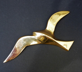 Mid Century Modern messing wanddecoratie vliegende vogel