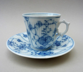 Rauenstein antique blue and white Strawflower porcelain cup with saucer