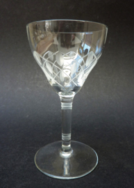 Mid Century cut crystal liqueur glasses