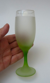 Mid Century multi color satinated prosecco flute glasses