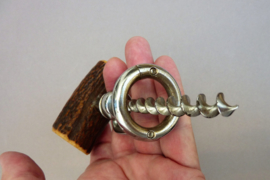 Vintage German corkscrew with antler handle