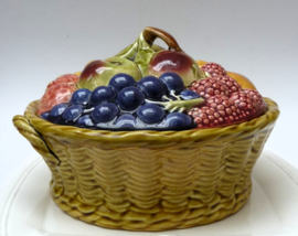 Antique Sarreguemines barbotine Fruit tureen
