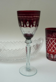 Bohemian ruby cut to clear wine glasses
