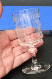 Baccarat St Louis gegraveerde dessertwijn port glazen rond 1900