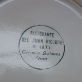 Solimene Vietri piatto Buon Ricordo Cicolella Foggia 1977